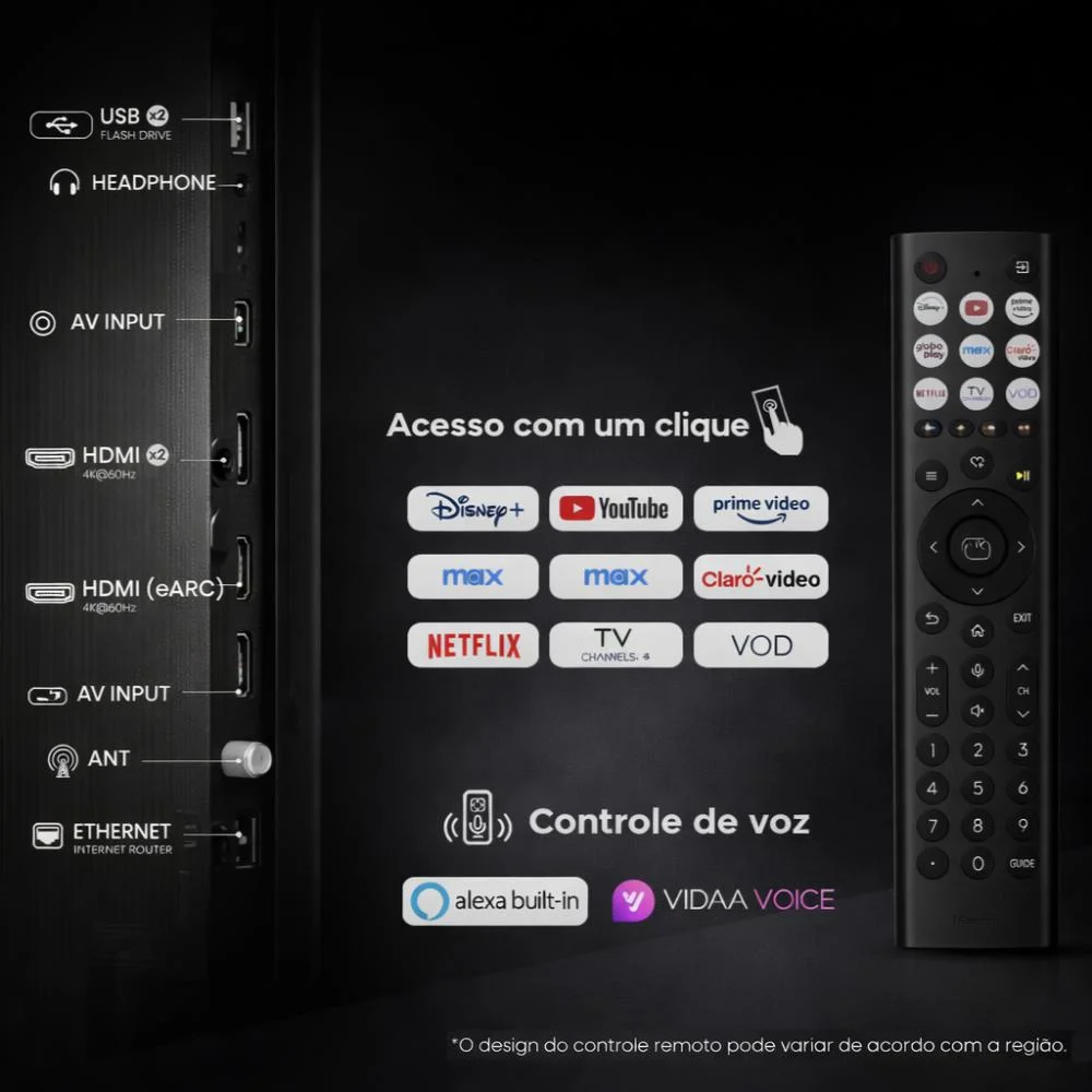 Smart TV Hisense QLED 4K 65" 65Q6QV com Processador AI Dolby Vision HDR10+ HLG Filmmaker Mode... 5