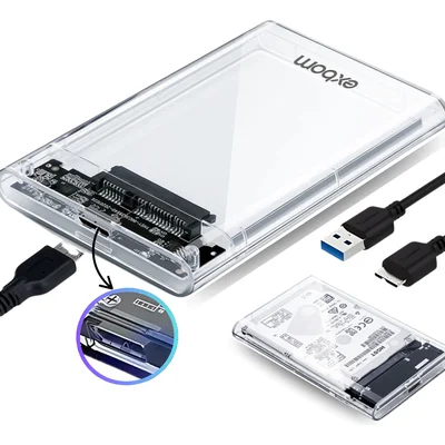 Case HD Externo 2.5" E SATA SSD USB 3.0, Transparente  Cghd-35b EXBOM