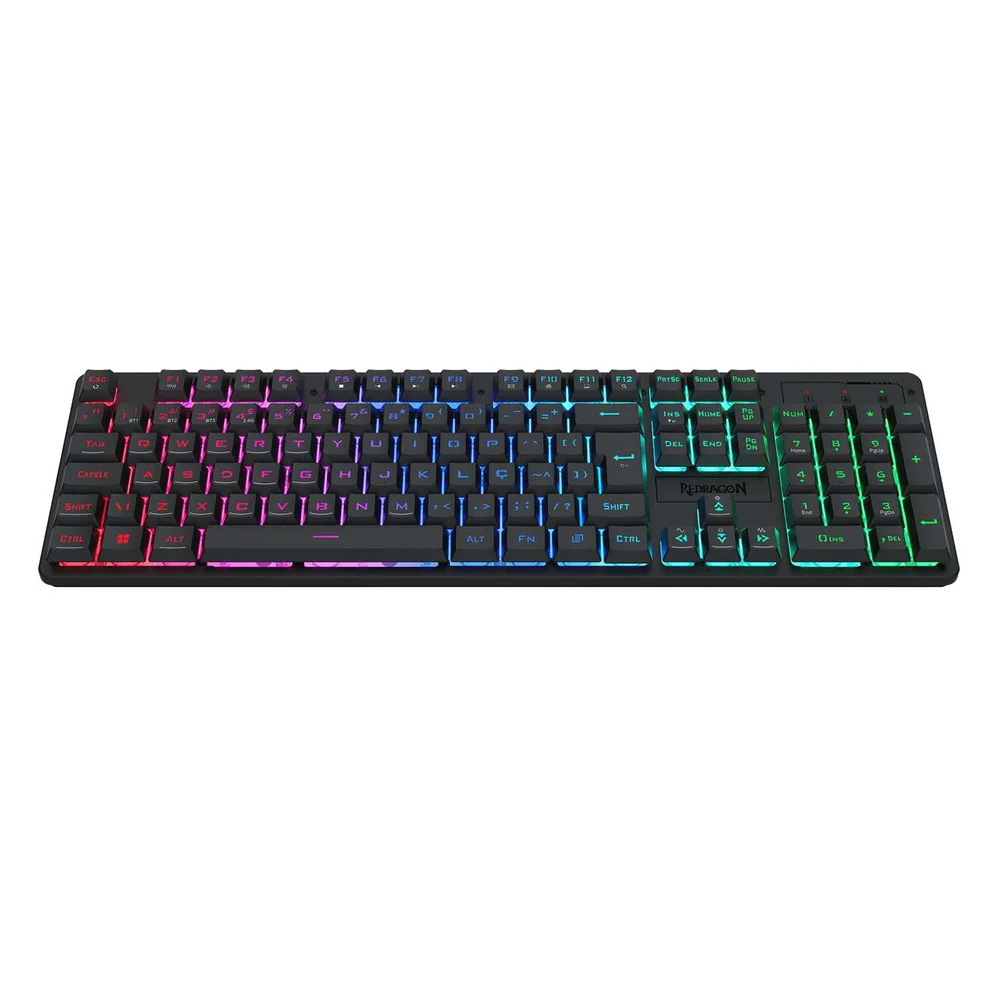 Imagem 3 de 5 do produto Teclado Membrana Redragon Netherbane Pro RGB S/ Fio Usb Bt