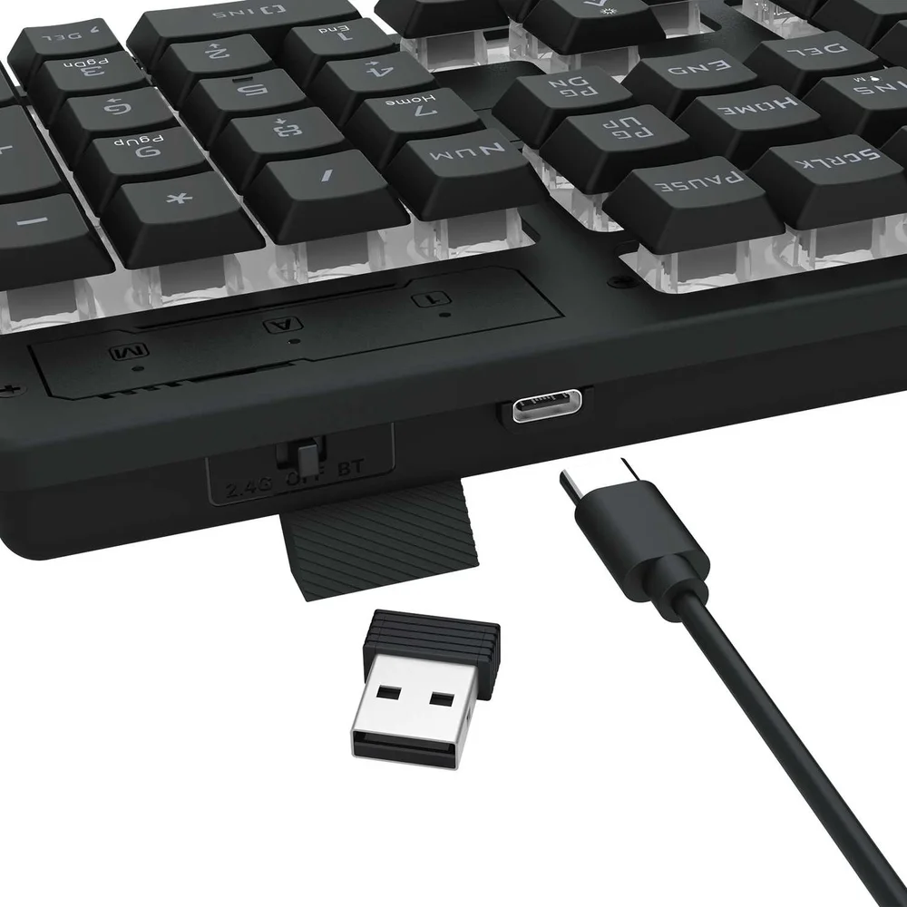Imagem 4 de 5 do produto Teclado Membrana Redragon Netherbane Pro RGB S/ Fio Usb Bt