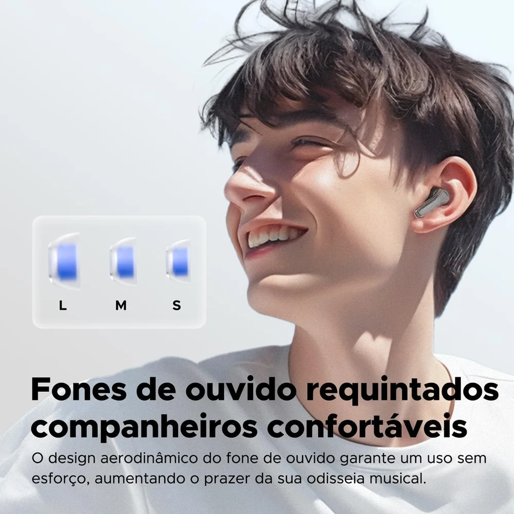Imagem 3 de 5 do produto Fone De Ouvido Soundpeats Clear, Cancelamento De Ruído Ativo, Microfone Duplo Com Enc, Modo De Jogo