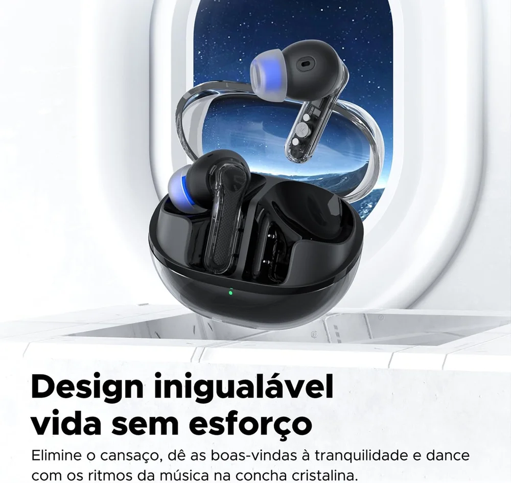 Imagem 5 de 5 do produto Fone De Ouvido Soundpeats Clear, Cancelamento De Ruído Ativo, Microfone Duplo Com Enc, Modo De Jogo