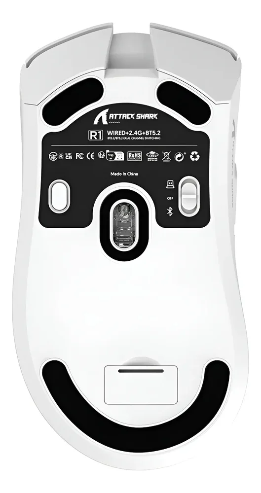 Imagem 2 de 5 do produto Mouse Gamer Attack Shark R1 18000dpi Paw3311 Branco 1000hz