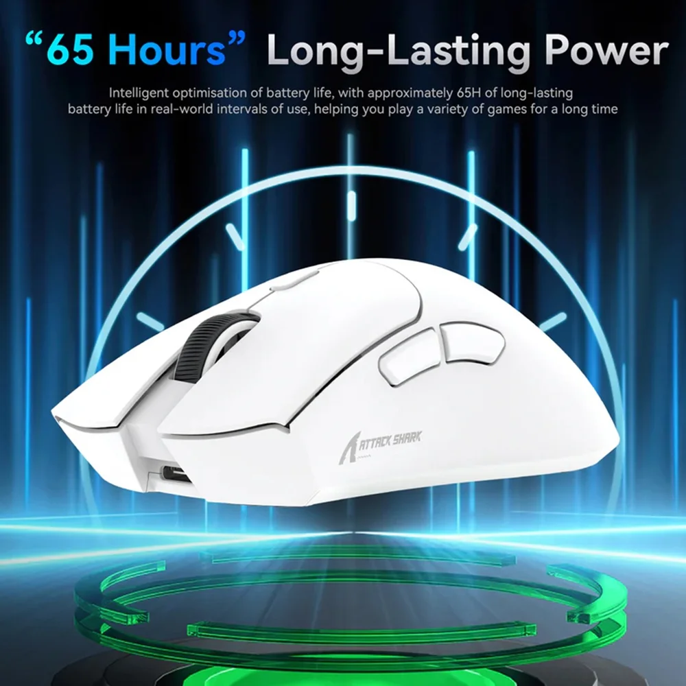 Imagem 4 de 5 do produto Mouse Gamer Attack Shark R1 18000dpi Paw3311 Branco 1000hz