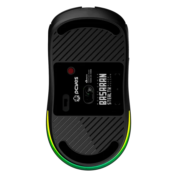 Imagem 2 de 5 do produto Mouse Gamer PCyes Basaran Stealth Black Vulcan – 10.000 Dpi, RGB, 6 Botões, Sem Fio