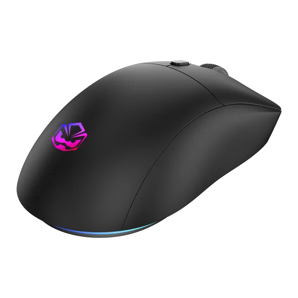 Imagem 3 de 5 do produto Mouse Gamer PCyes Basaran Stealth Black Vulcan – 10.000 Dpi, RGB, 6 Botões, Sem Fio