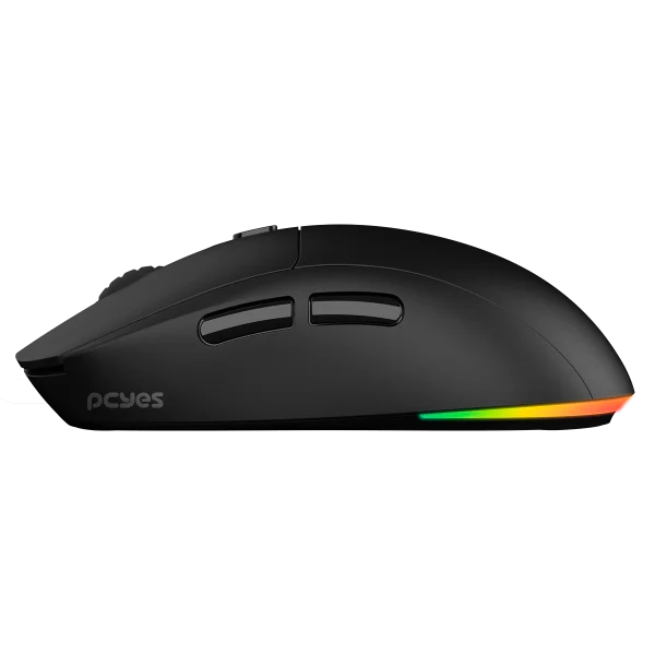Imagem 5 de 5 do produto Mouse Gamer PCyes Basaran Stealth Black Vulcan – 10.000 Dpi, RGB, 6 Botões, Sem Fio