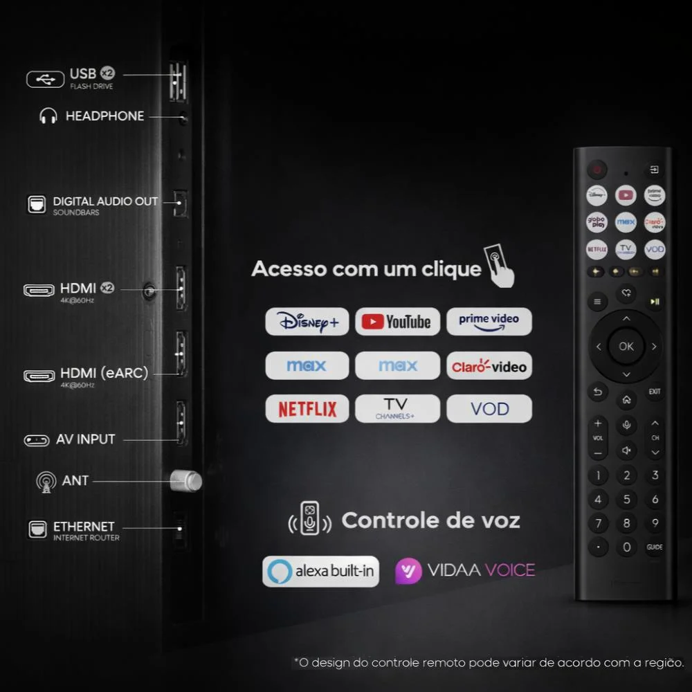 Smart Tv Hisense QLED 4k 55" 55q6qv Com Processador Ai Dolby Vision Hdr10+ Hlg Filmmaker Mode... 7