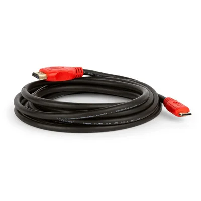 Cabo Mini HDMI Para HDMI Versão 2.0 - 19 Pinos, 4k 3 Metros 3 Mt