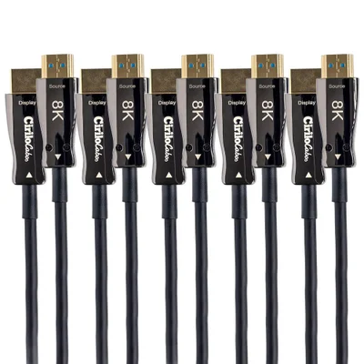 Kit Com 5 Cabo HDMI 2.1 8k Fibra Óptica 80 Metros