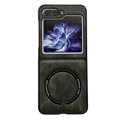 Capa Protetora em Corino Compatível com Magsafe Samsung Galaxy Z Flip 5 – Proteção Premium e Design Elegante Cor: Verde