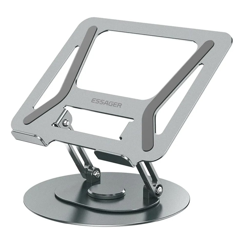 Suporte Giratório Essager Em Alumínio Para Notebook E Tablet Ajustável Dobrável E Antiderrapante Até 17 " Cinza Escuro