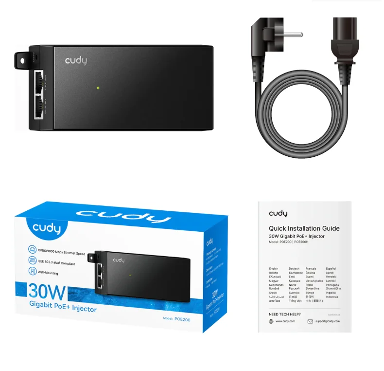 Imagem 3 de 5 do produto Injetor Poe Gigabit De 30w Poe200 2.0 Cudy
