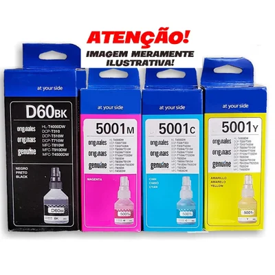 Kit De Tintas Bdt60bk E Bt5001, Cmy Com 4 Unids 1 Cd Cor - Spak
