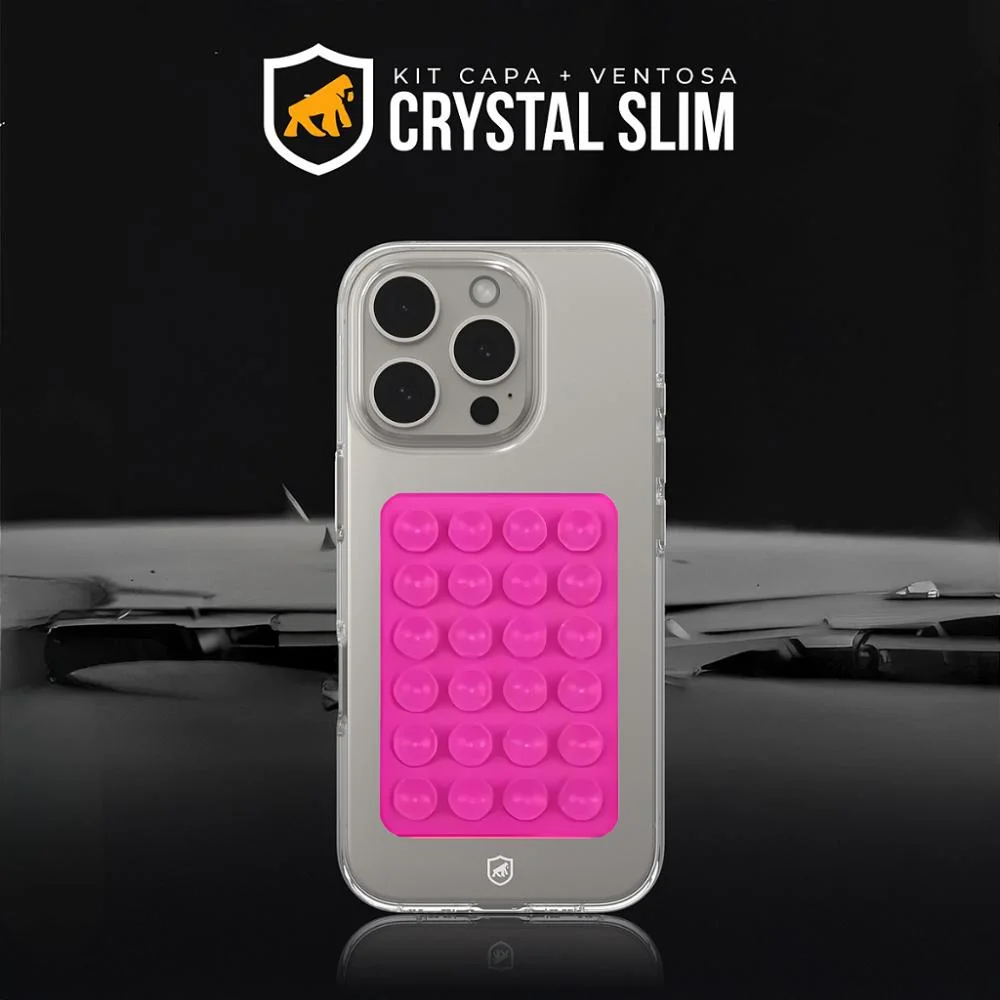 Imagem 4 de 5 do produto Kit Capa Crystal Slim Para Samsung Galaxy S25 Fe +  Ventosa - Rosa - Gshield