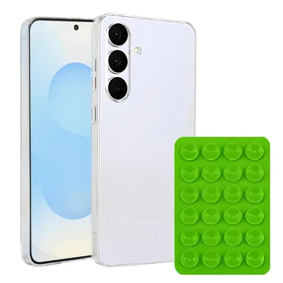 Kit Capa Crystal Slim Para Samsung Galaxy S25 Fe +  Ventosa - Verde - Gshield