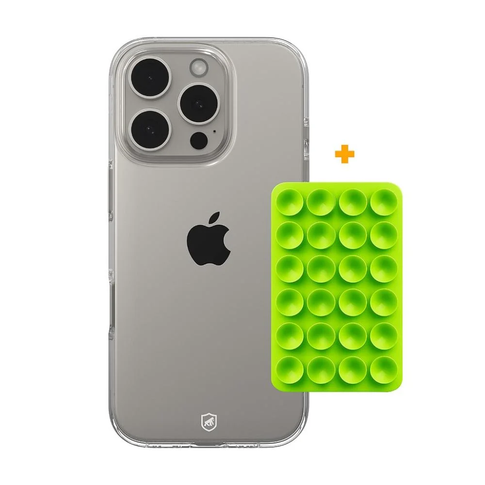 Imagem 5 de 5 do produto Kit Capa Crystal Slim Para Iphone 13 Pro +  Ventosa - Verde - Gshield