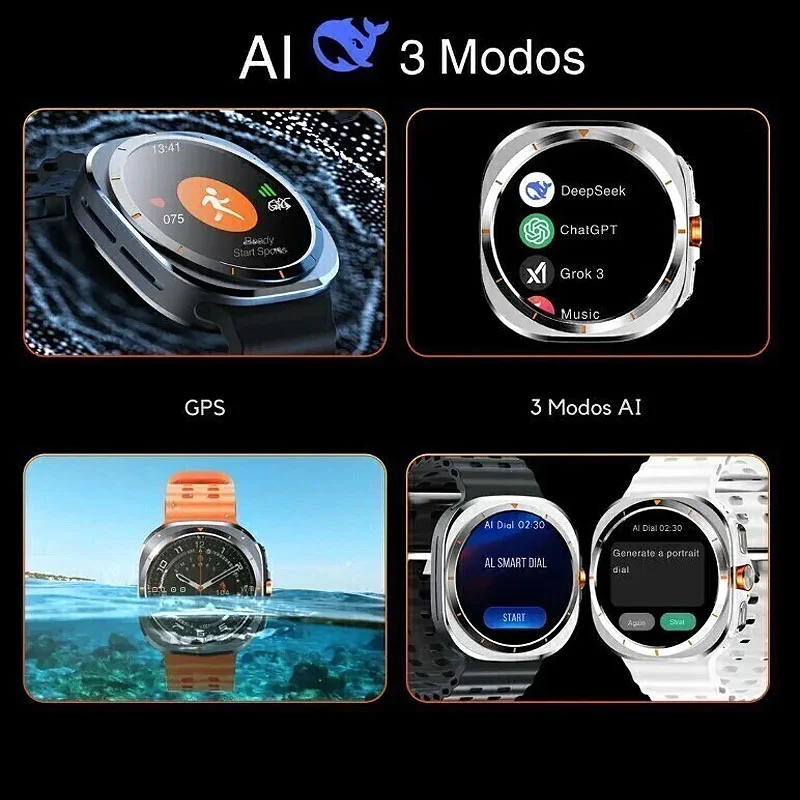 Imagem 2 de 5 do produto Smartwatch Su01 Watch Serie 11 47mm Relógio A Prova Dágua 8atm Whatsapp Gps Nfc