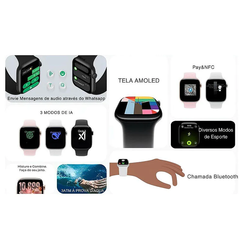 Imagem 4 de 5 do produto Smartwatch W11 Pro Series 11 46mm Tela AmoLED Whatsapp Gps Nfc
