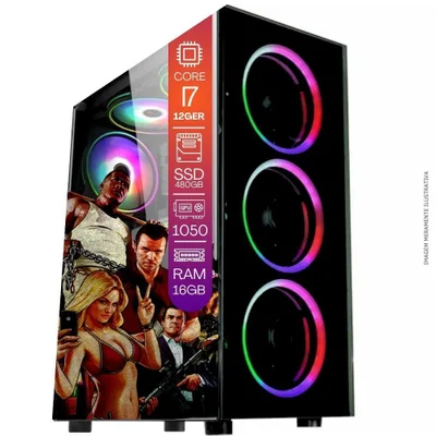 Computador PC Gamer Tob Intel Core i7 12ª Geração  SSD 480GB 16gb WINDOWS 10 Pro Trial