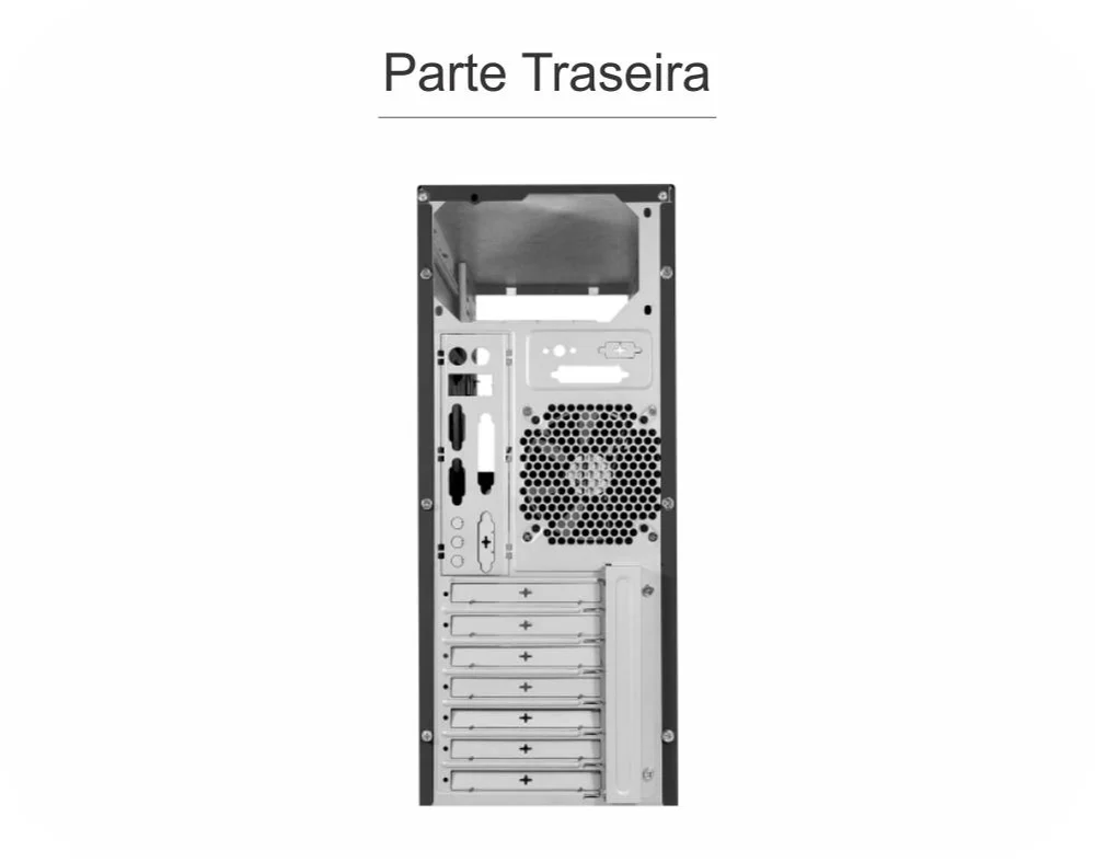 Imagem 2 de 5 do produto Gabinete Atx Cx-2d67 Sem Fonte Preto Baias 4/5.25 + 1/3.5 Ext