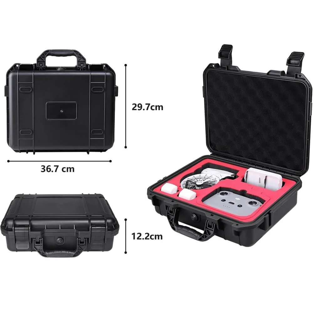 Imagem 3 de 5 do produto Bolsa Rígida para Drone DJI Flip – Maleta com Espuma Personalizada, Alça de Ombro, Compartimentos para Controle, Baterias e Hub de Carregamento – Proteção contra Impactos e Poeira
