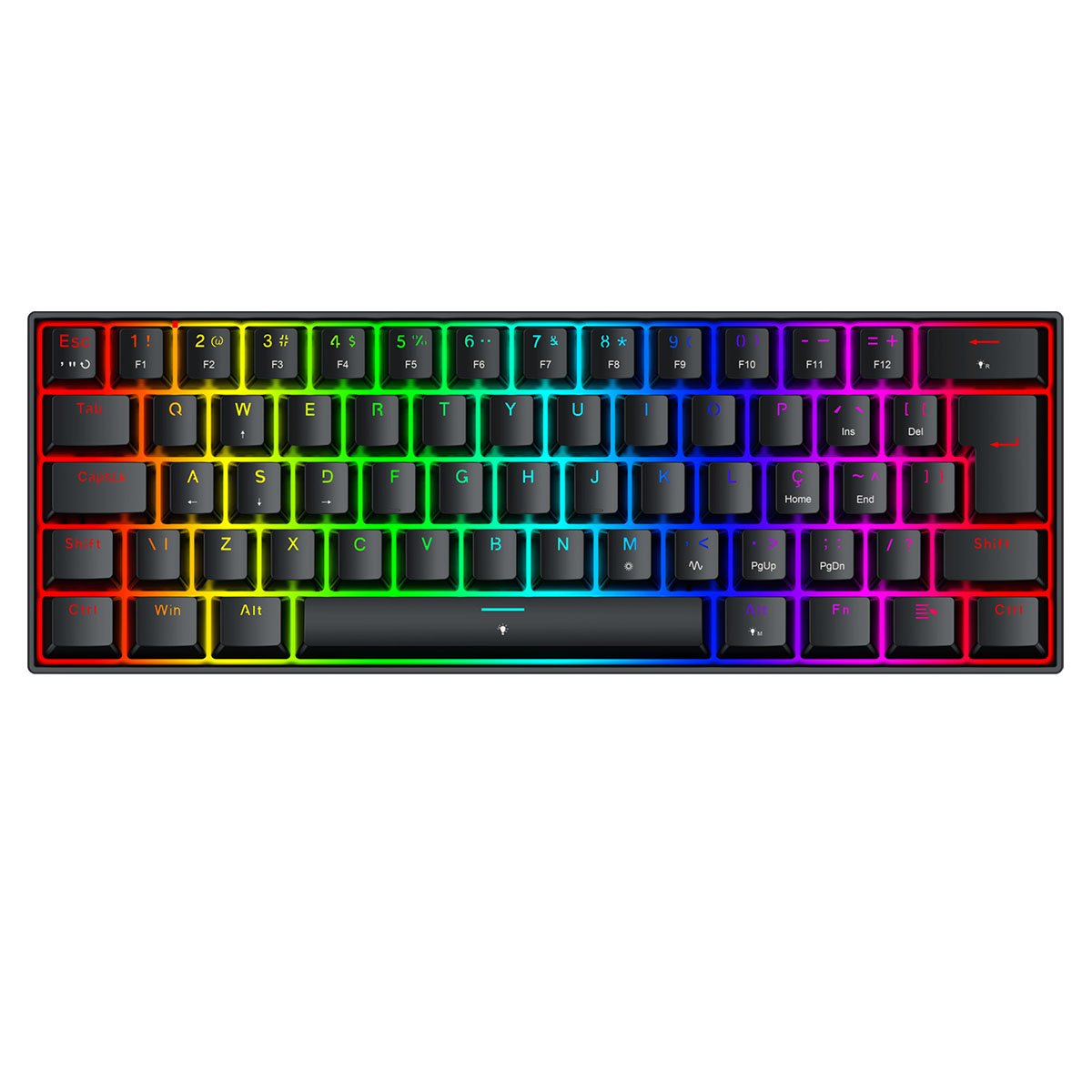 Teclado Magnetico Fizz RGB Switch Magnetic Polling Rate 8k Redragon Preto K617RGB-m