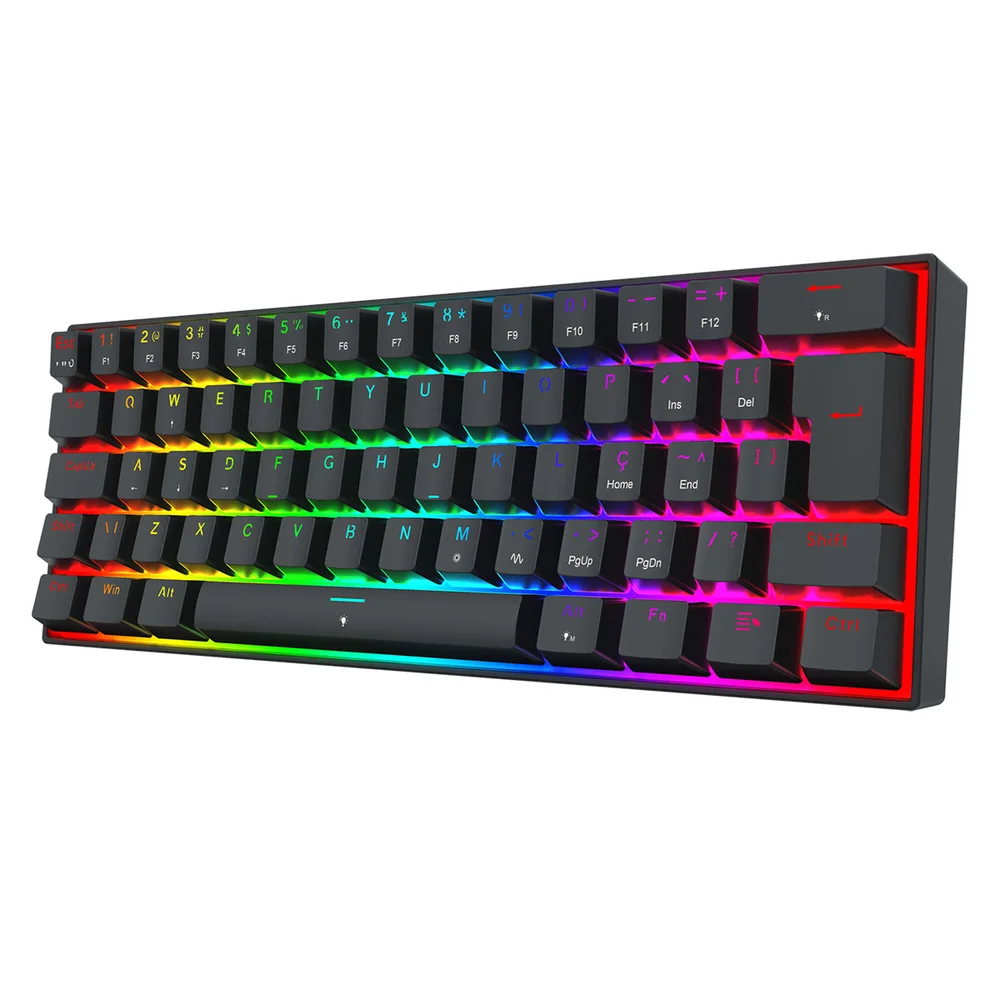 Teclado Magnetico Fizz RGB Switch Magnetic Polling Rate 8k Redragon Preto K617RGB-m