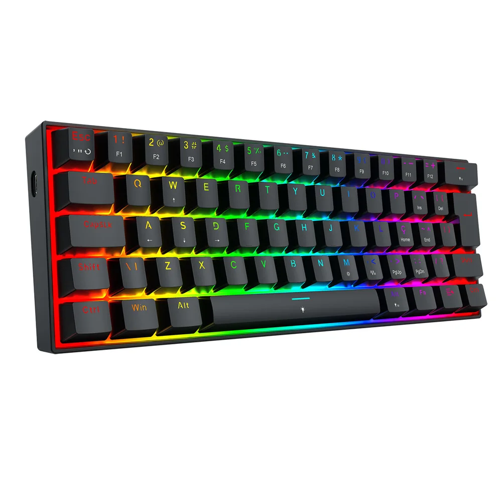 Teclado Magnetico Fizz RGB Switch Magnetic Polling Rate 8k Redragon Preto K617RGB-m