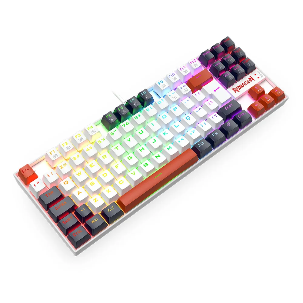 Imagem 2 de 5 do produto Teclado Mecanico Usb Gamer Kumara RGB Switch Dust-proof Brown Redragon K552wlr-RGB Branco, Preto E Vermelho