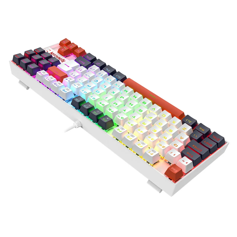 Imagem 4 de 5 do produto Teclado Mecanico Usb Gamer Kumara RGB Switch Dust-proof Brown Redragon K552wlr-RGB Branco, Preto E Vermelho