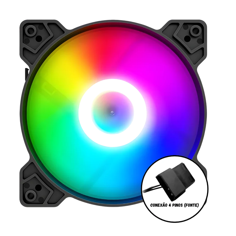 Cooler Fan Snaker Shadow LED ARGB 120mm Silencioso PC Preto 7