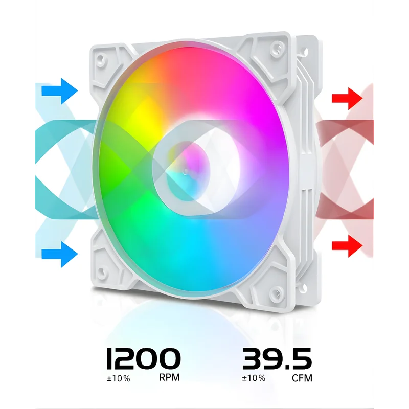 Cooler Fan Snaker Shadow LED ARGB 120mm Silencioso PC Branco 5