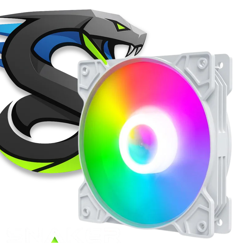 Cooler Fan Snaker Shadow LED ARGB 120mm Silencioso PC Branco 7