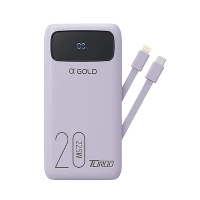 Powerbank Carregador 20.000 Mah Carregamento Rápido Gold Roxo