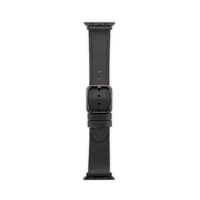 Pulseira Apple Watch 38/40/41 Mm, Couro, Preto,   Iplace