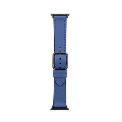 Pulseira Apple Watch 38/40/41 Mm, Couro, Linha Pampas,   Iplace, Azul Marinho