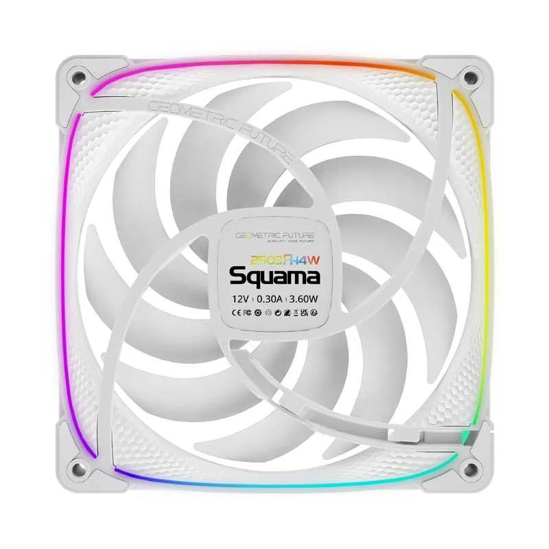 Fan Geometric Future Squama 2503r-14w ARGB 140mm Branco Reverse Blade 8