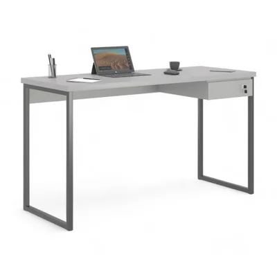 Mesa Home Office Escrivaninha Industriale 1,20 Cinza Com Gaveteiro