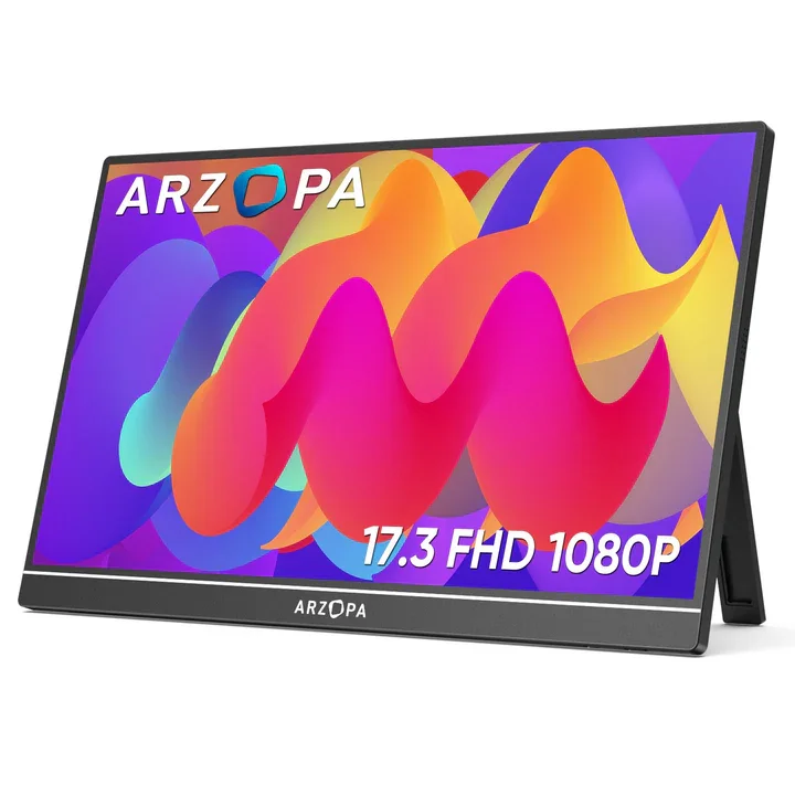 Monitor Arzopa Portátil A1M 17.3 Preto 110/220v Tela Portátil Gamer e Estudo