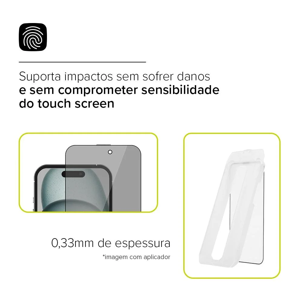 Imagem 2 de 5 do produto Película De Privacidade Iphone 16 Plus,   Iplace