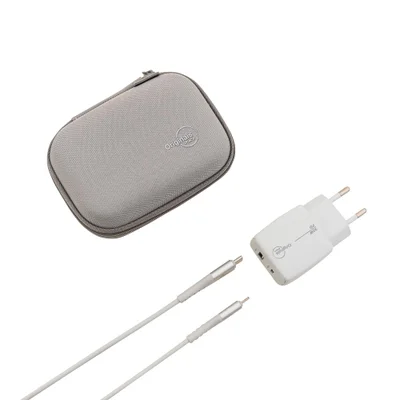 Kit Viagem Cinza, Cabo Lightning E Carregador 30w,   Iplace