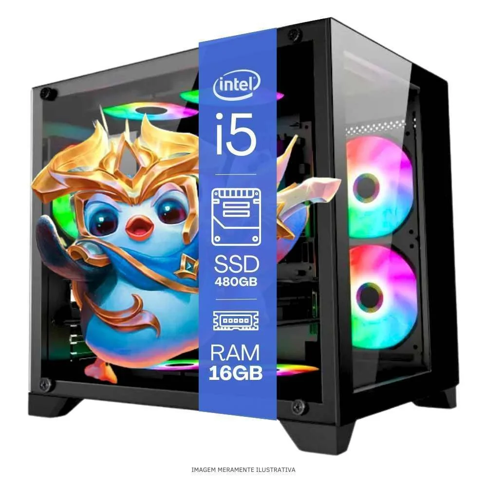 Computador PC Gamer Completo Tob Intel Core i5 SSD 480GB 16gb WINDOWS 10 Pro Trial + Teclado E Mouse + Mouse Pad + Headset +joystick + Monitor 21.5” - view 3