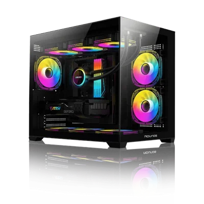 Gabinete Gamer Round5 Blast Black (m-atx / Aquario / Frontal Vidro / Sem Fan)