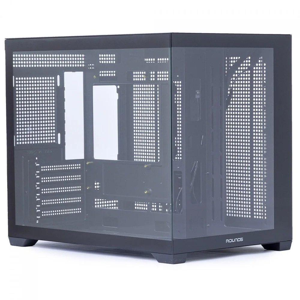 Imagem 2 de 5 do produto Gabinete Gamer Round5 Blast Black, Aquário, Mini Tower, Lateral De Vidro, Matx, Sem Fans, Preto, R5-blast-b-2187