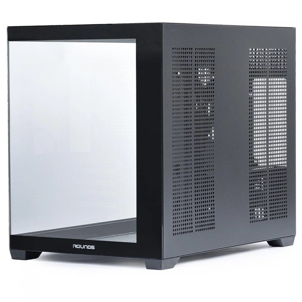Imagem 4 de 5 do produto Gabinete Gamer Round5 Blast Black, Aquário, Mini Tower, Lateral De Vidro, Matx, Sem Fans, Preto, R5-blast-b-2187