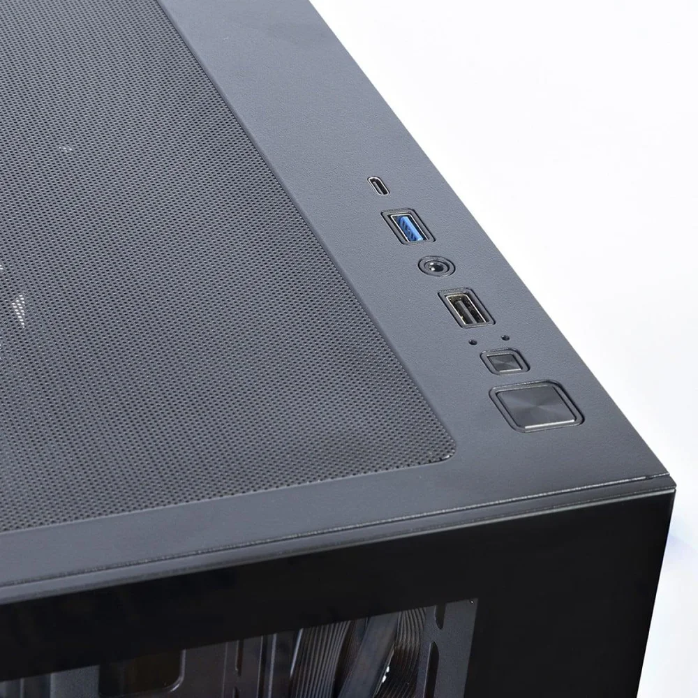 Imagem 3 de 5 do produto Gabinete Gamer Round5 Genos Black, Aquário, Mid Tower, Lateral De Vidro, Atx, Sem Fans, Preto, R5-genos-b-2189