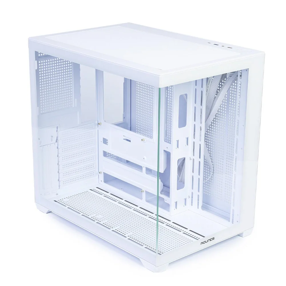 Imagem 4 de 5 do produto Gabinete Gamer Round5 Genos White, Aquário, Mid Tower, Lateral De Vidro, Atx, Sem Fans, Branco, R5-genos-w-2190
