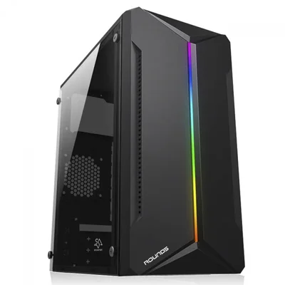 Gabinete Gamer Round5 Mants Black, Mini Tower, Lateral De Vidro, Matx, Sem Fans, Preto, R5-mants-b-2178