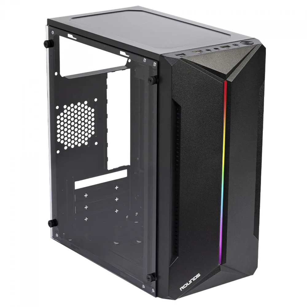 Imagem 5 de 5 do produto Gabinete Gamer Round5 Mants Black, Mini Tower, Lateral De Vidro, Matx, Sem Fans, Preto, R5-mants-b-2178